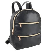 Wholesale - BLACK MULTI POCKET VEGAN LEATHER MINI BACKPACK C/P 24, UPC: 089305671122